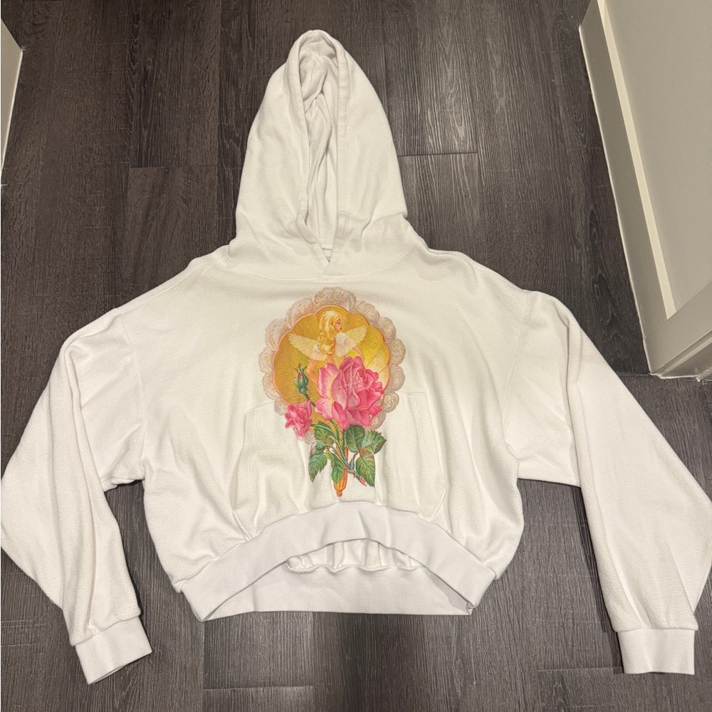 Boys Lie White Hoodie with Pink and Yellow Graphic
